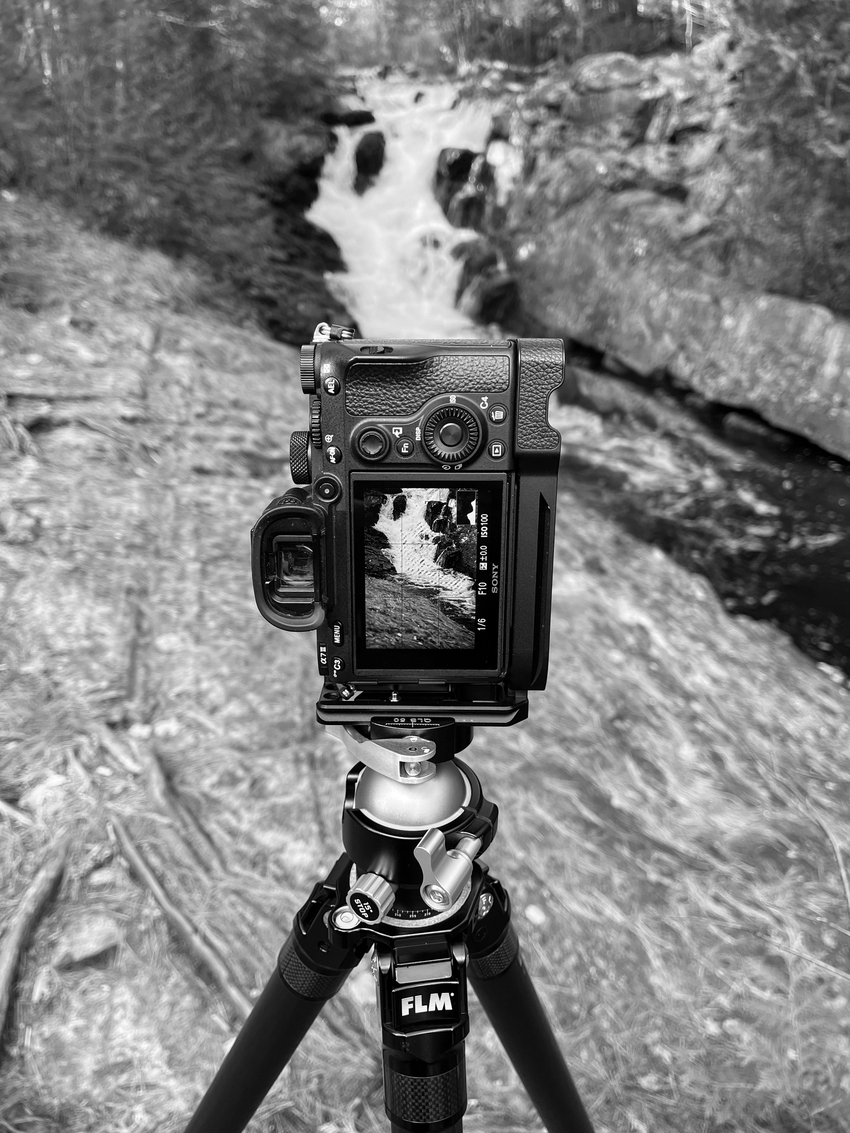 Camera on tripod